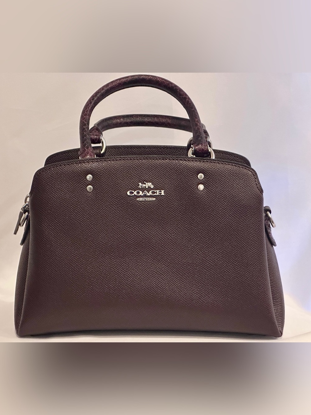 Coach Dark Brown / Mahogany Leather Satchel Top Handle Crossbody Purse NWOT - Picture 13 of 14